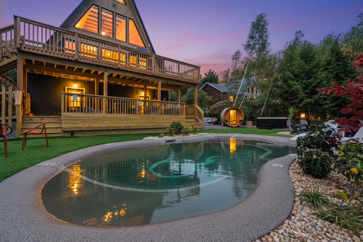 A-Frame model with inground pool — Poconos new construction